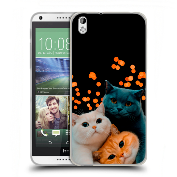 Силиконовый чехол на HTC Desire 816 с принтом Кошки