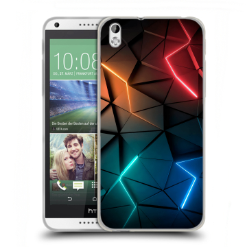 Силиконовый чехол на HTC Desire 816 с принтом Абстракция неон