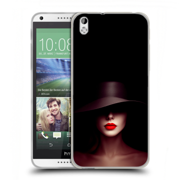 Силиконовый чехол на HTC Desire 816 с принтом Девушка в шляпе