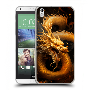 Силиконовый чехол на HTC Desire 816 с принтом Золотой дракон Силиконовый чехол на HTC Desire 816 с принтом Золотой дракон