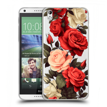 Силиконовый чехол на HTC Desire 816 с принтом Розы
