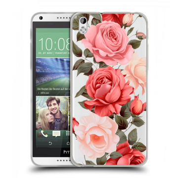 Силиконовый чехол на HTC Desire 816 с принтом Розы