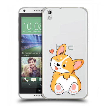 Силиконовый чехол на HTC Desire 816 с принтом Корги
