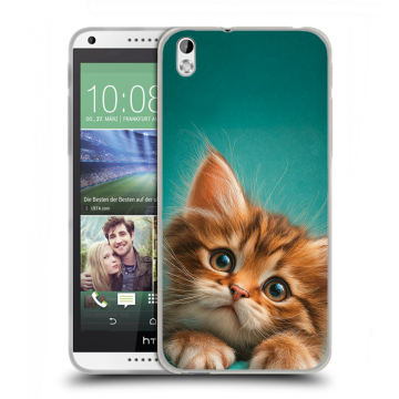 Силиконовый чехол на HTC Desire 816 с принтом котенок