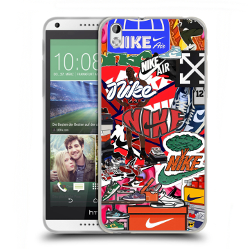 Силиконовый чехол на HTC Desire 816 с принтом Найк Nike яркий