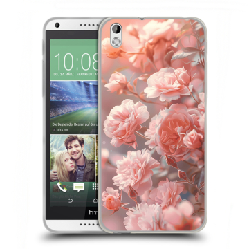 Силиконовый чехол на HTC Desire 816 с принтом Розовые розы