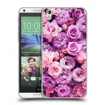 Силиконовый чехол на HTC Desire 816 с принтом лавандовые розы Силиконовый чехол на HTC Desire 816 с принтом лавандовые розы