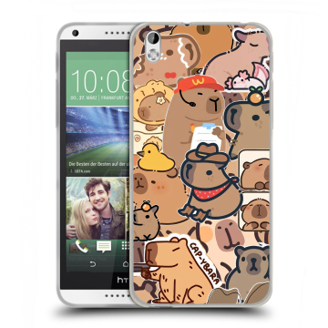 Силиконовый чехол на HTC Desire 816 с принтом капибара