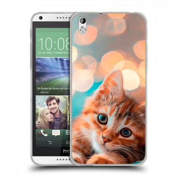 Силиконовый чехол на HTC Desire 816 с принтом котик