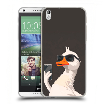 Силиконовый чехол на HTC Desire 816 с принтом утка в очках