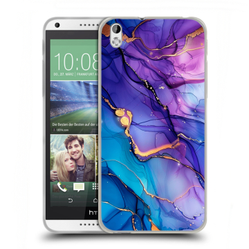 Силиконовый чехол на HTC Desire 816 с принтом синий мрамор