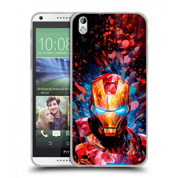 Силиконовый чехол на HTC Desire 816 с принтом Железный человек Ironman