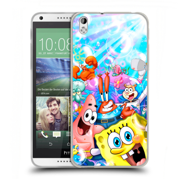 Силиконовый чехол на HTC Desire 816 с принтом спанчбоб спанч боб