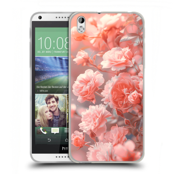 Силиконовый чехол на HTC Desire 816 с принтом Розы цветы