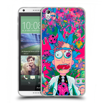 Силиконовый чехол на HTC Desire 816 с принтом Рик и Морти Rick Morty