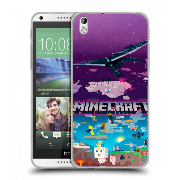 Силиконовый чехол на HTC Desire 816 с принтом Майнкрафт Minecraft