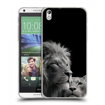 Силиконовый чехол на HTC Desire 816 с принтом Лев кошки