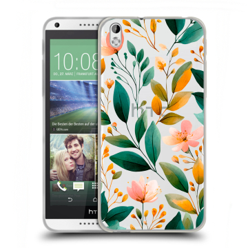 Силиконовый чехол на HTC Desire 816 с принтом Цветы паттерн