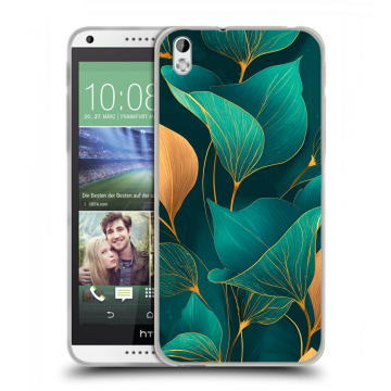 Силиконовый чехол на HTC Desire 816 с принтом Листья и золото