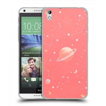 Силиконовый чехол на HTC Desire 816 с принтом Розовый космос
