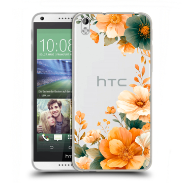 Силиконовый чехол на HTC Desire 816 с принтом Цветы принт