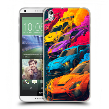 Силиконовый чехол на HTC Desire 816 с принтом Тачки