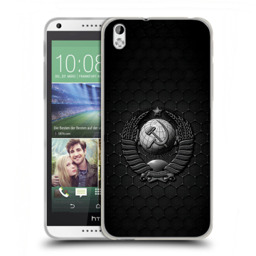 Силиконовый чехол на HTC Desire 816 с принтом Герб Флаг СССР Силиконовый чехол на HTC Desire 816 с принтом Герб Флаг СССР