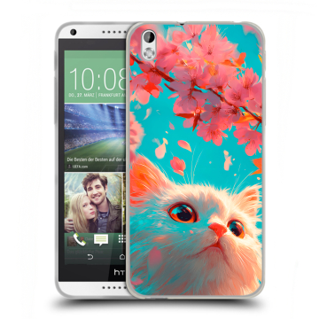 Силиконовый чехол на HTC Desire 816 с принтом Красивый кот Силиконовый чехол на HTC Desire 816 с принтом Красивый кот