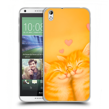 Силиконовый чехол на HTC Desire 816 с принтом Милые котята