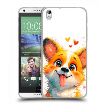 Силиконовый чехол на HTC Desire 816 с принтом корги