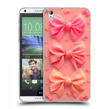 Силиконовый чехол на HTC Desire 816 с принтом Розовые бантики