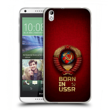 Силиконовый чехол на HTC Desire 816 с принтом Флаг Герб СССР Силиконовый чехол на HTC Desire 816 с принтом Флаг Герб СССР
