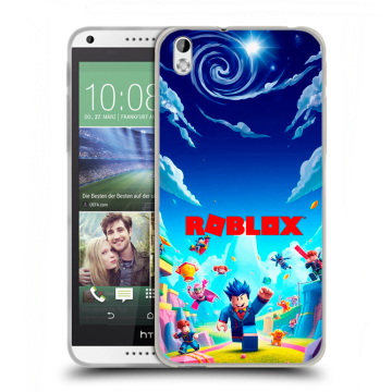 Силиконовый чехол на HTC Desire 816 с принтом Roblox Роблокс