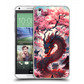 Силиконовый чехол на HTC Desire 816 с принтом Дракон Японский