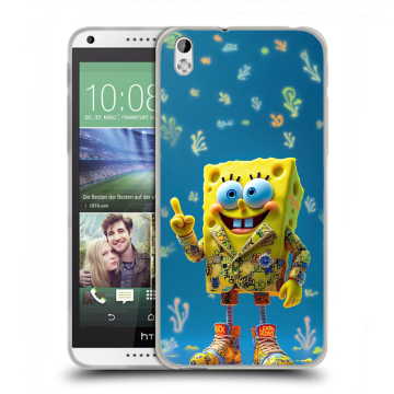 Силиконовый чехол на HTC Desire 816 с принтом Спанч боб Спанчбоб