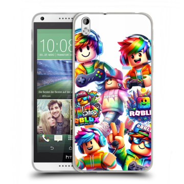 Силиконовый чехол на HTC Desire 816 с принтом Roblox Роблокс