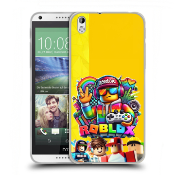 Силиконовый чехол на HTC Desire 816 с принтом Roblox Роблокс