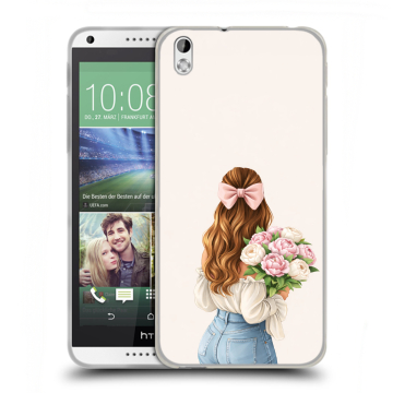 Силиконовый чехол на HTC Desire 816 с принтом женский