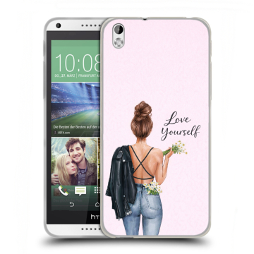 Силиконовый чехол на HTC Desire 816 с принтом женский