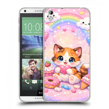 Силиконовый чехол на HTC Desire 816 с принтом для девочек