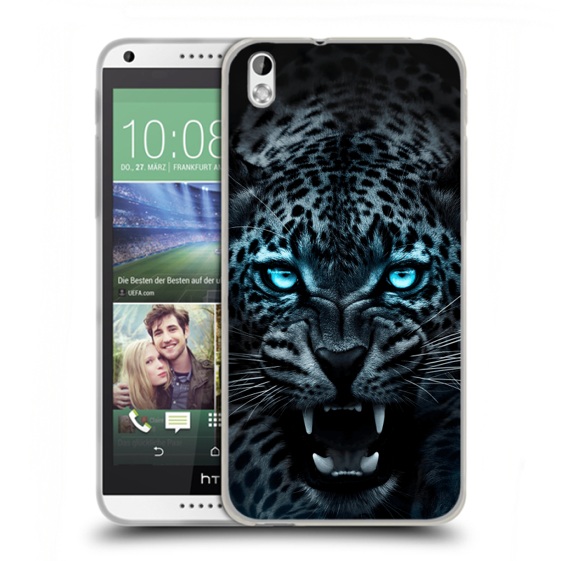Пластиковый чехол на HTC Desire 816 с принтом Темный леопард Пластиковый чехол на HTC Desire 816 с принтом Темный леопард