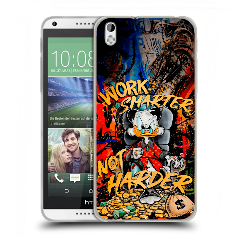 Силиконовый чехол на HTC Desire 816 с принтом Дональд Дак Деньги Силиконовый чехол на HTC Desire 816 с принтом Дональд Дак Деньги