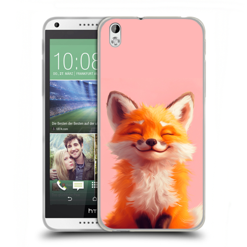 Пластиковый чехол на HTC Desire 816 с принтом милая лиса Пластиковый чехол на HTC Desire 816 с принтом милая лиса