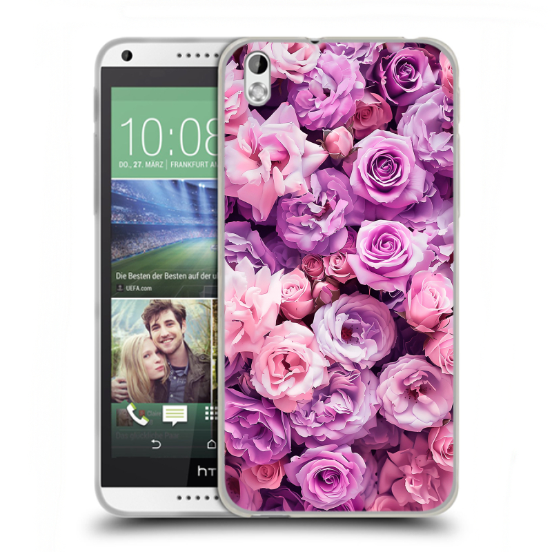 Силиконовый чехол на HTC Desire 816 с принтом лавандовые розы Силиконовый чехол на HTC Desire 816 с принтом лавандовые розы