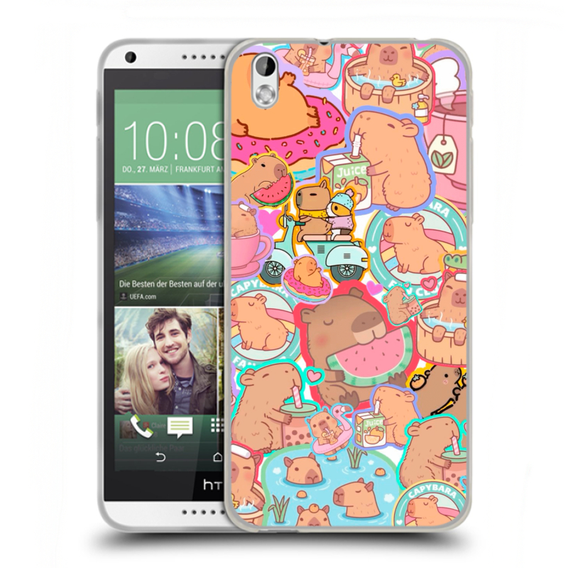 Пластиковый чехол на HTC Desire 816 с принтом капибары Пластиковый чехол на HTC Desire 816 с принтом капибары