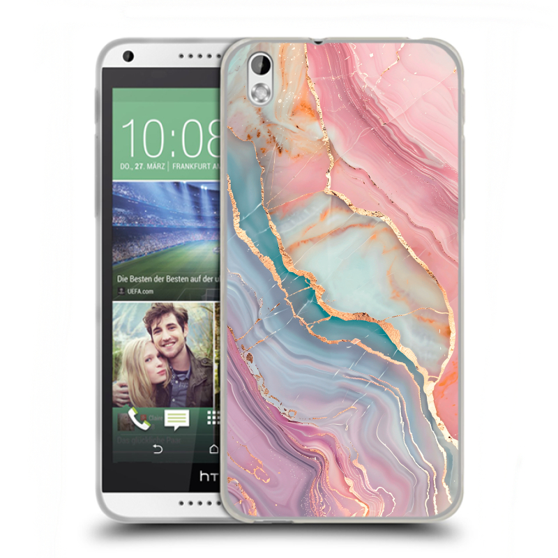 Пластиковый чехол на HTC Desire 816 с принтом розовый мрамор Пластиковый чехол на HTC Desire 816 с принтом розовый мрамор
