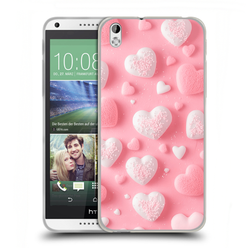 Пластиковый чехол на HTC Desire 816 с принтом Сердечки Пластиковый чехол на HTC Desire 816 с принтом Сердечки