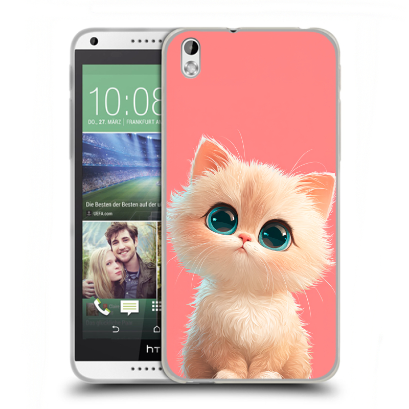 Пластиковый чехол на HTC Desire 816 с принтом Розовый котенок Пластиковый чехол на HTC Desire 816 с принтом Розовый котенок