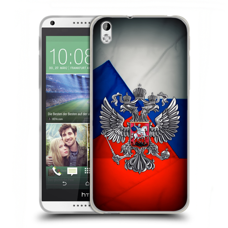 Силиконовый чехол на HTC Desire 816 с принтом Флаг России Силиконовый чехол на HTC Desire 816 с принтом Флаг России