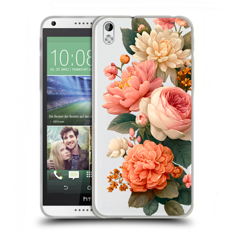 Силиконовый чехол на HTC Desire 816 с принтом цветы Силиконовый чехол на HTC Desire 816 с принтом цветы